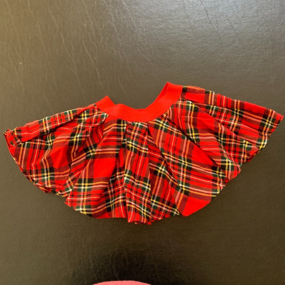 Vintage Benetton Red Plaid Girls Skirt Made in Italy